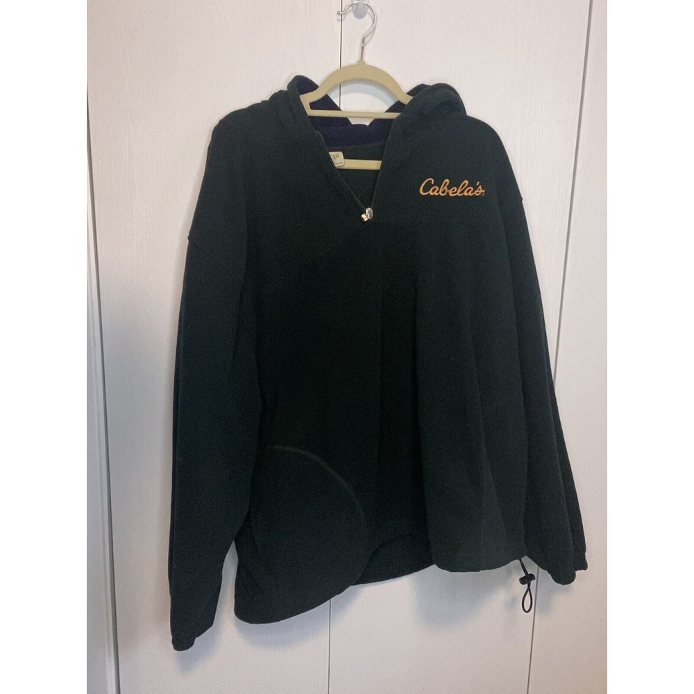 Cabela's Hoodie Men’s XL Pullover Dark Green Fleece Sweatshirt